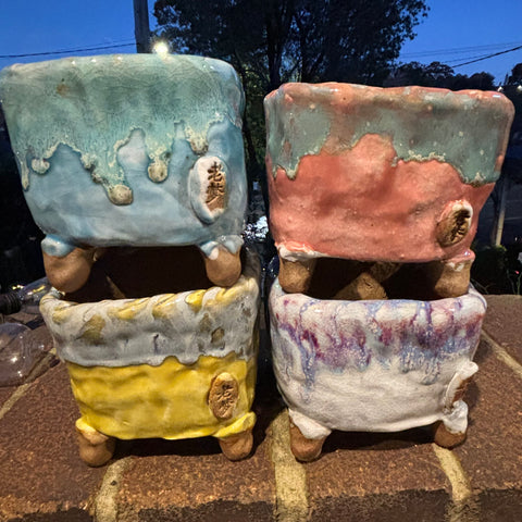 Special Large Cracking Square Pots 大号景德镇手工爆裂花盆