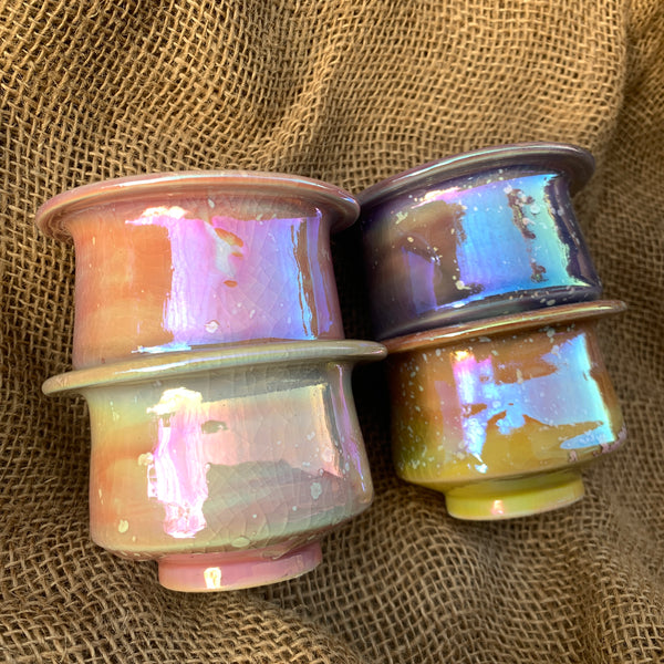 Laser Rainbow Plate Pots 景德镇手工镭射花盆
