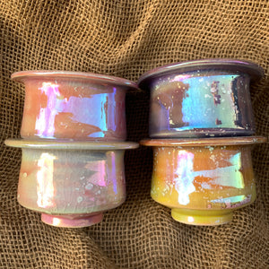 Laser Rainbow Plate Pots 景德镇手工镭射花盆