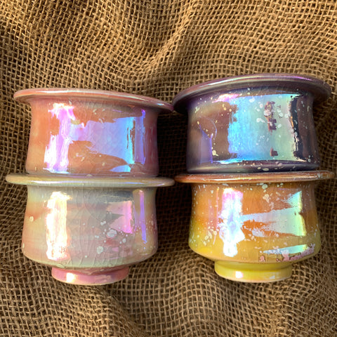 Laser Rainbow Plate Pots 景德镇手工镭射花盆