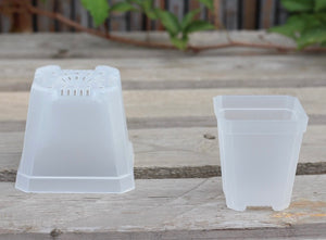 Extra Thick White Plastic Pot 10cm 加厚10厘米白色方盆