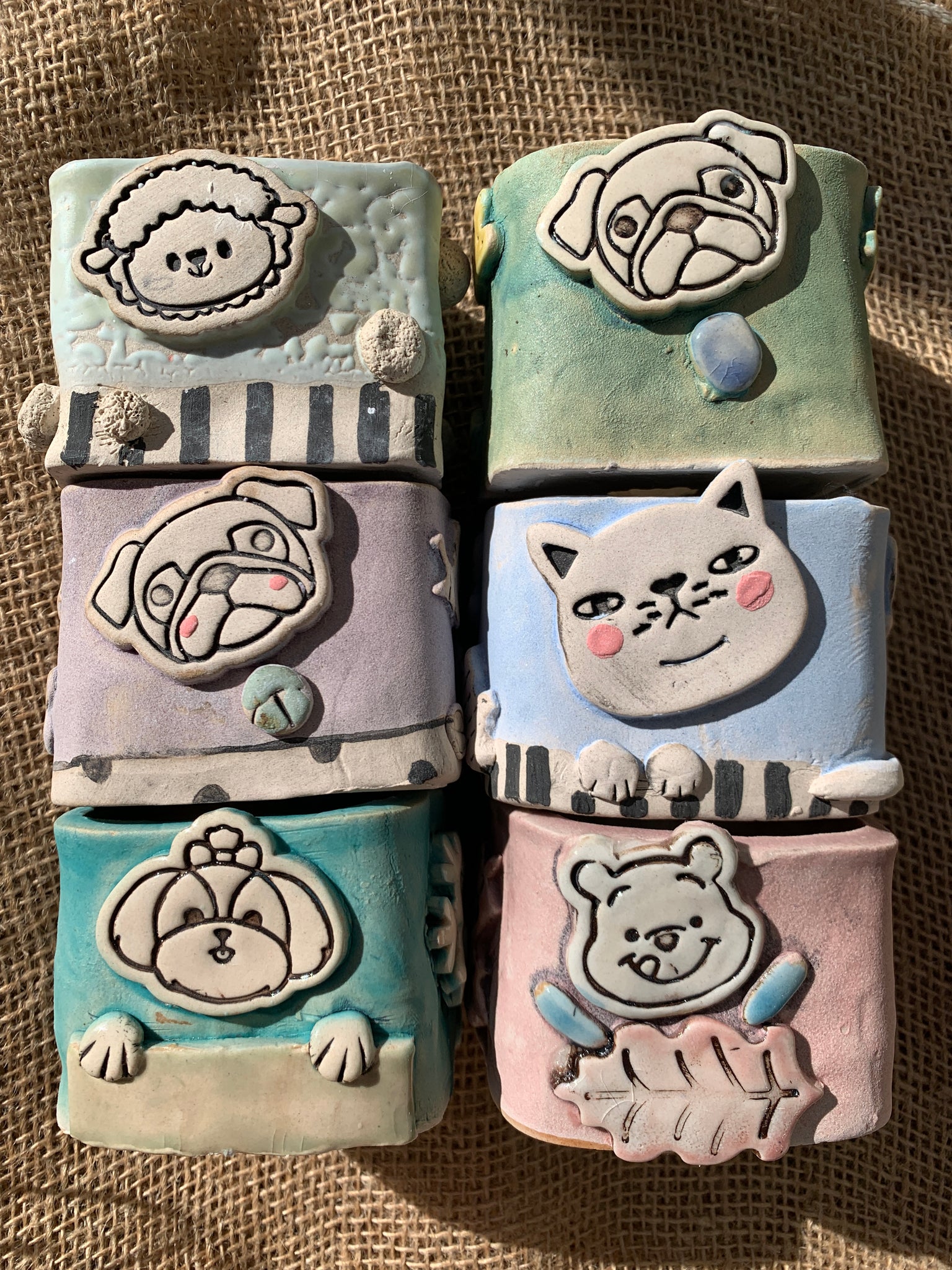 Yixi Candy Animal Square Pots 一卌动物方盆