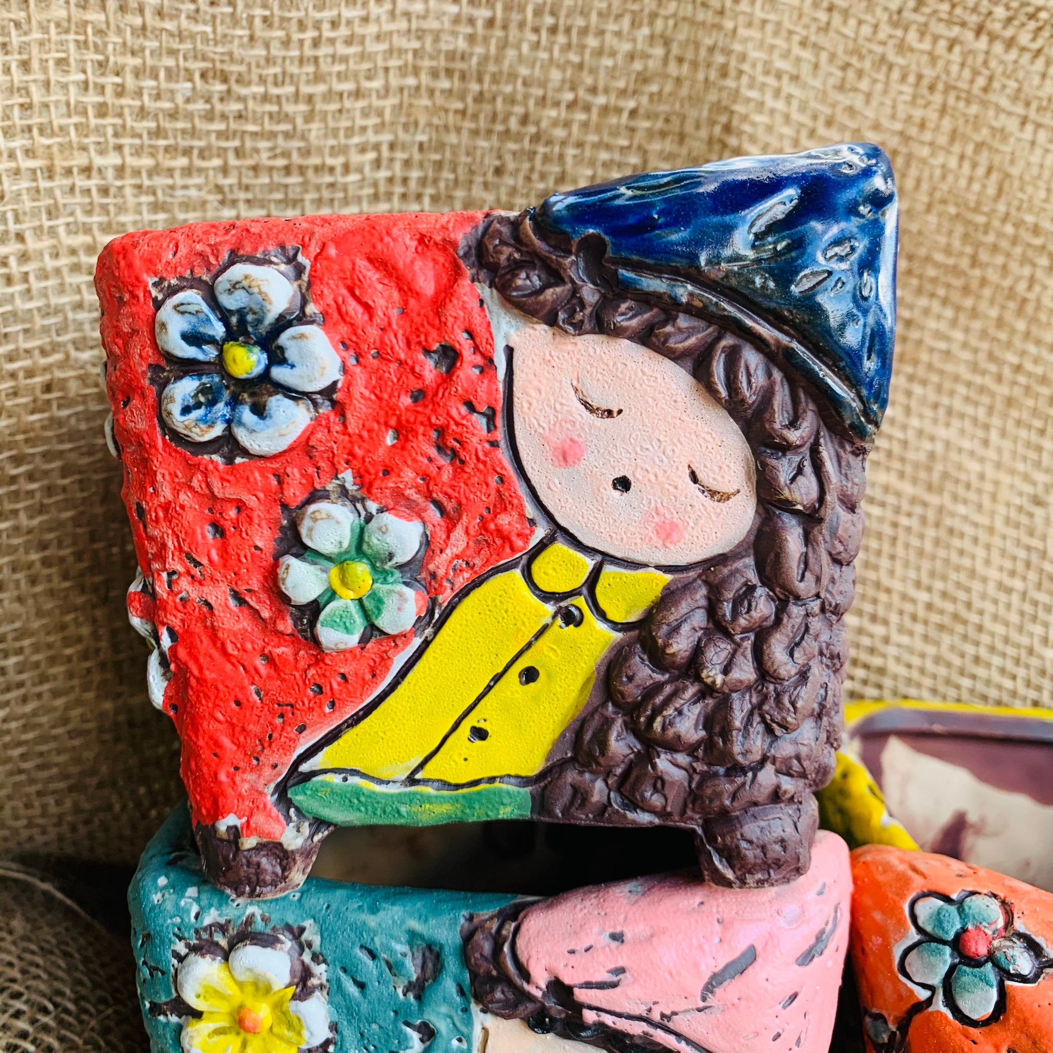 little girl sqaure pots pans女孩方盆