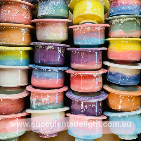 Ice Cracking Candy plate Pots 冰裂流釉飞碟盆