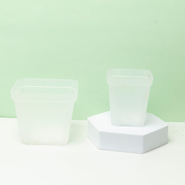 Extra Thick Transparent Plastic Pot 7/10cm 加厚7/10厘米半透明方盆