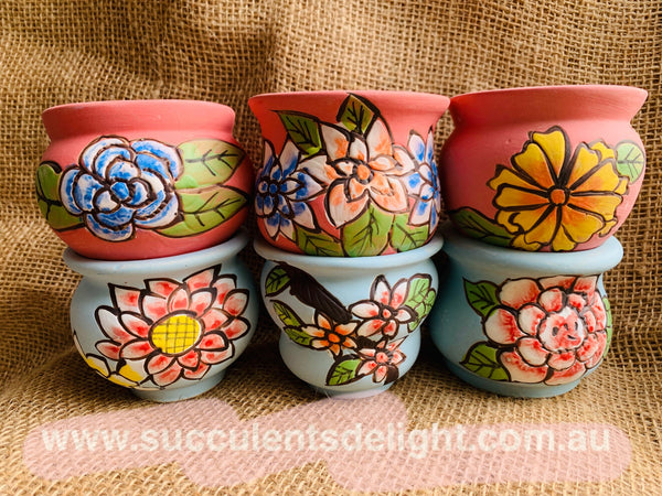 Hand Crafted floral pots 延禧盆套装