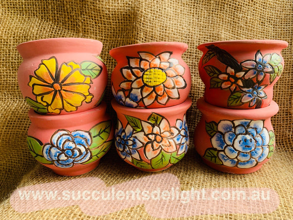 Hand Crafted floral pots 延禧盆套装