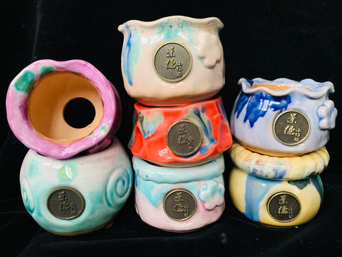 Ice Cracking Candy Pots 景德镇小作坊中温冰裂流釉盆