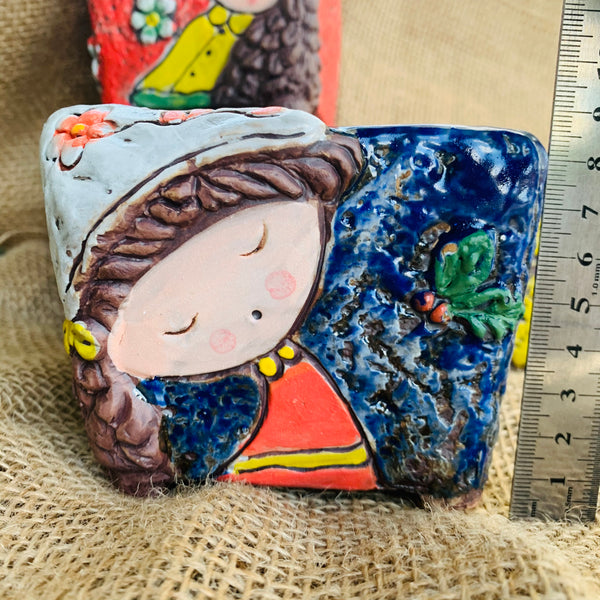 little girl sqaure pots pans女孩方盆